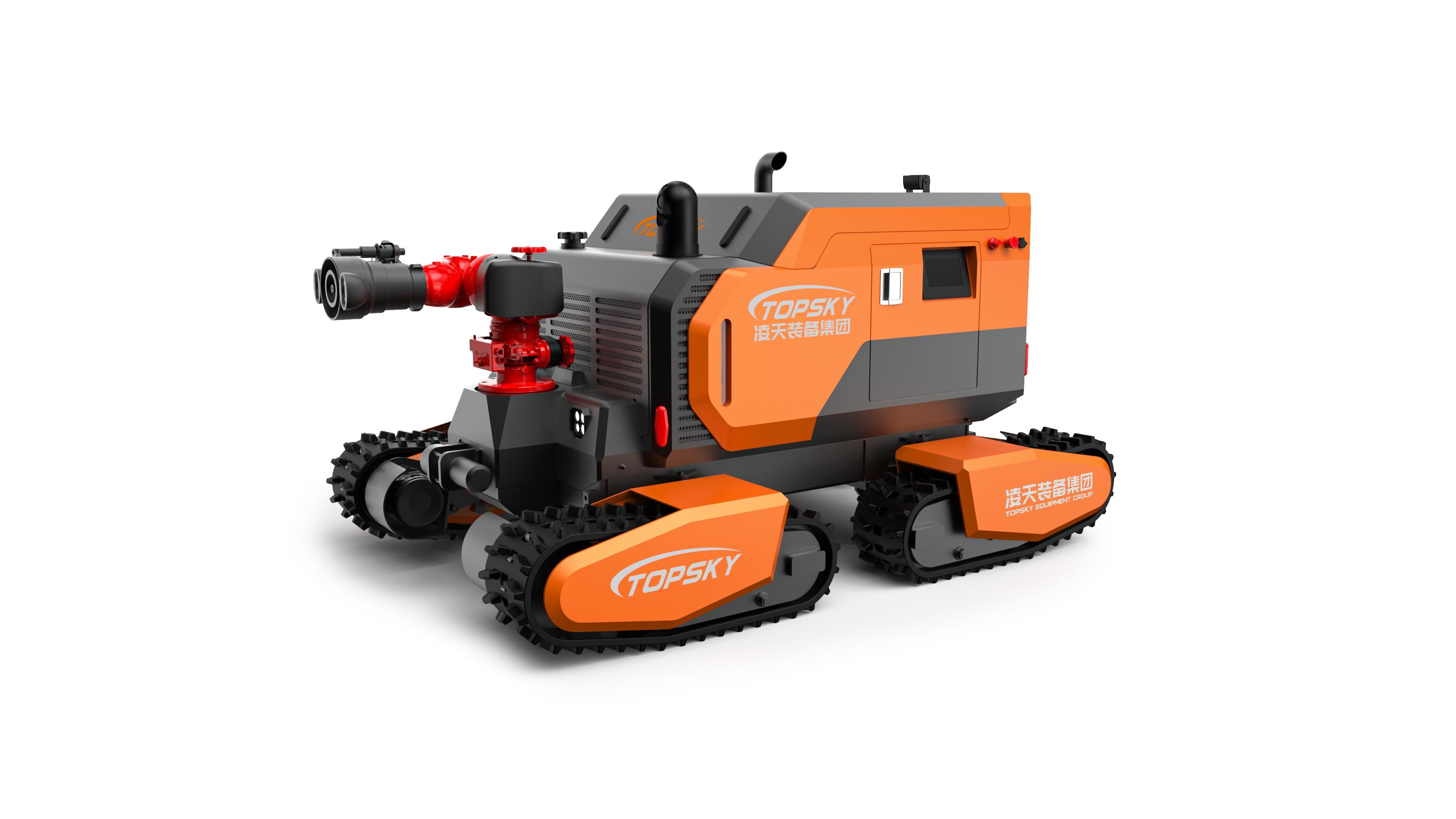 全地形消防滅火機(jī)器人 （第2代，四履帶，油動液壓、150進(jìn)口消防水炮）